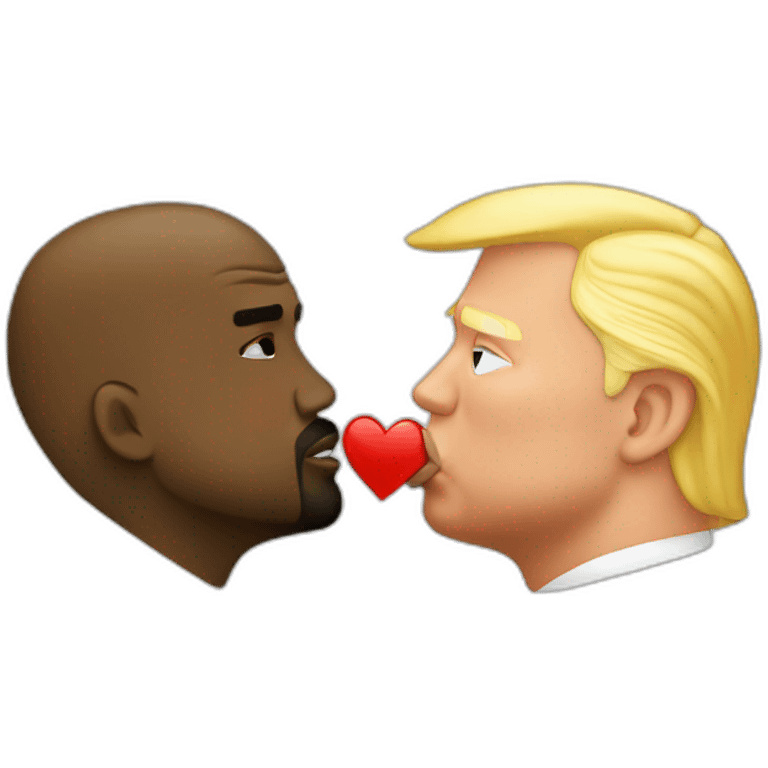 trump kissing kanye emoji