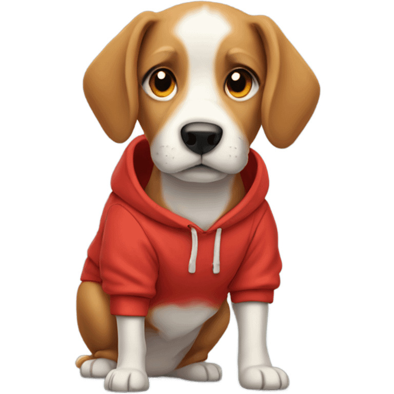 Dog wearing a red sweatshirt emoji