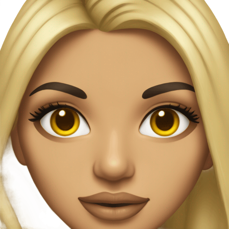 hyper realistic kim kardashian face yellow skin colour emoji