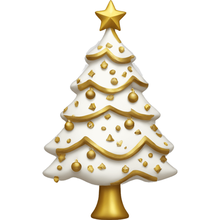 white and gold christmas tree emoji