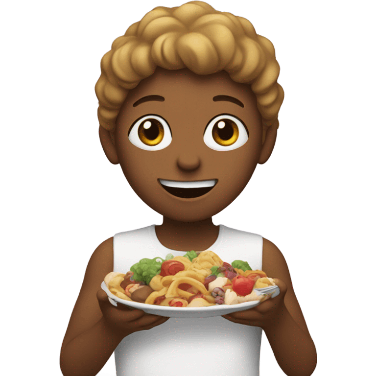 someone eating, but the food is the same color as their skin tone and is swirling at the bottom in two places emoji