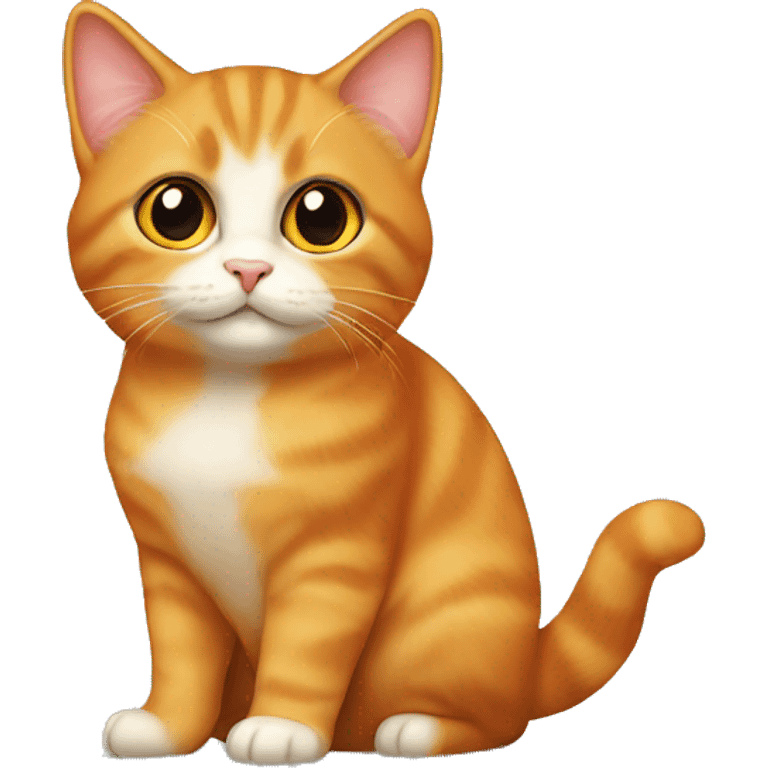 Orange munchkin cat sitting  emoji