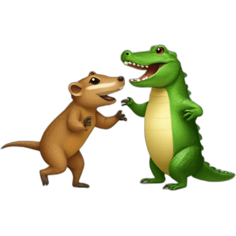 capyvara and alligator dancing tango emoji