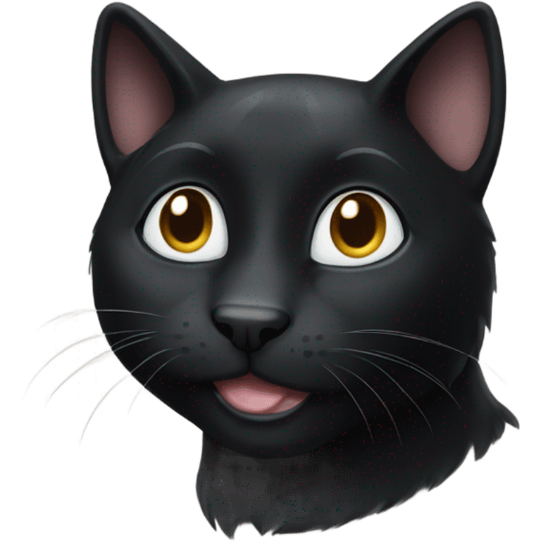 Black cat one white paw emoji