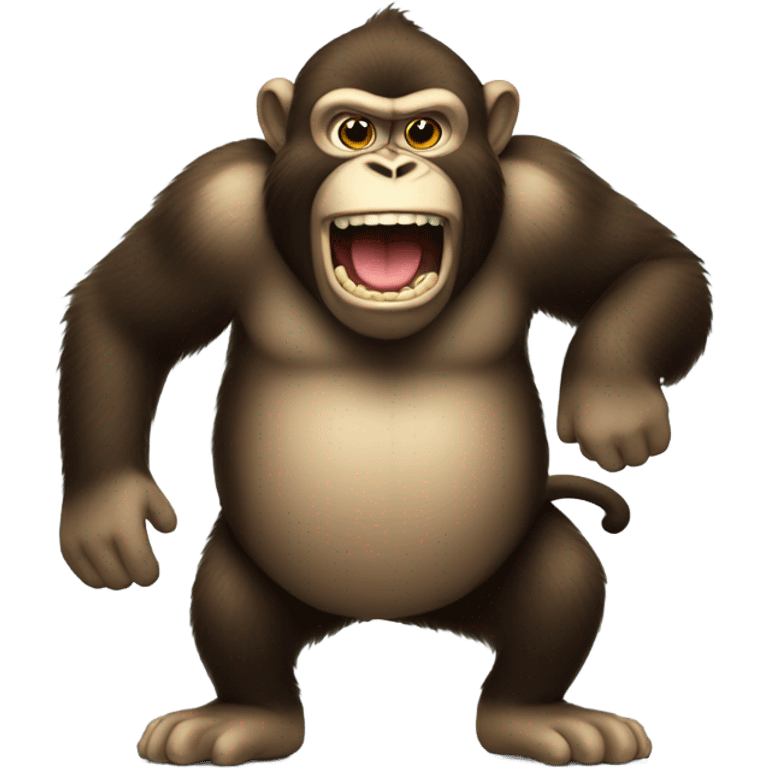 Big fat monkey with sharp teeth standing upright emoji