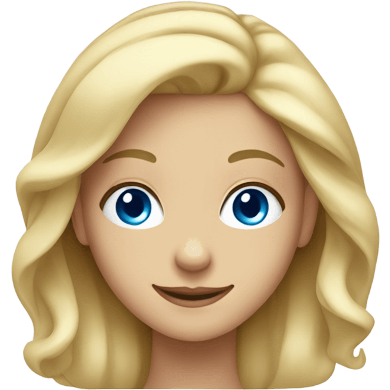 smiling blonde girl with blue eyes emoji