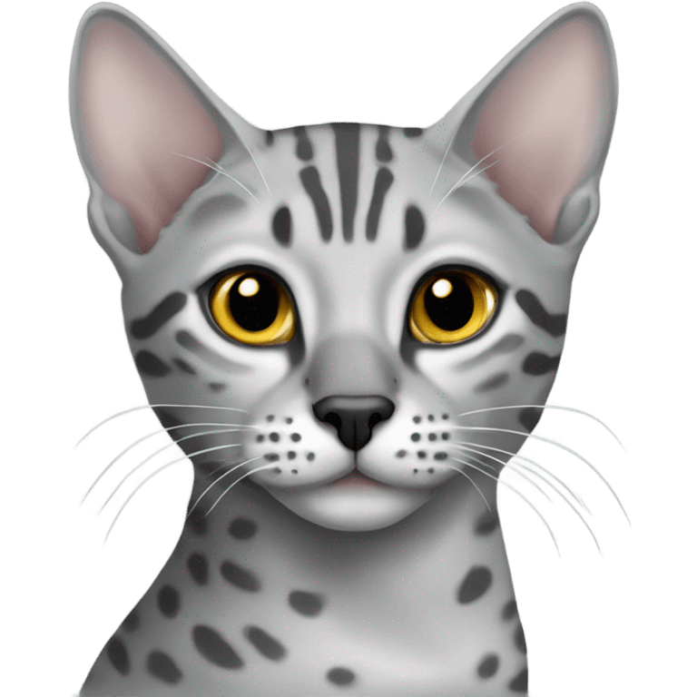 Make a grey Egyptian Mau with pewpew  emoji