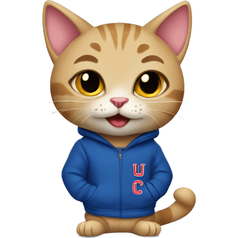 cat wearing UIC hoodie emoji