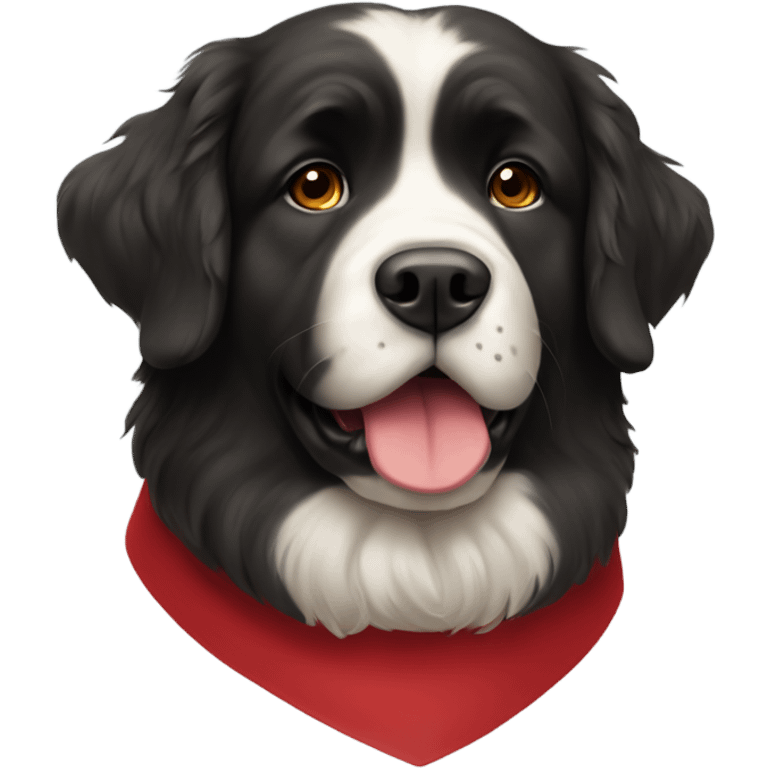 Newfoundland with red collar emoji