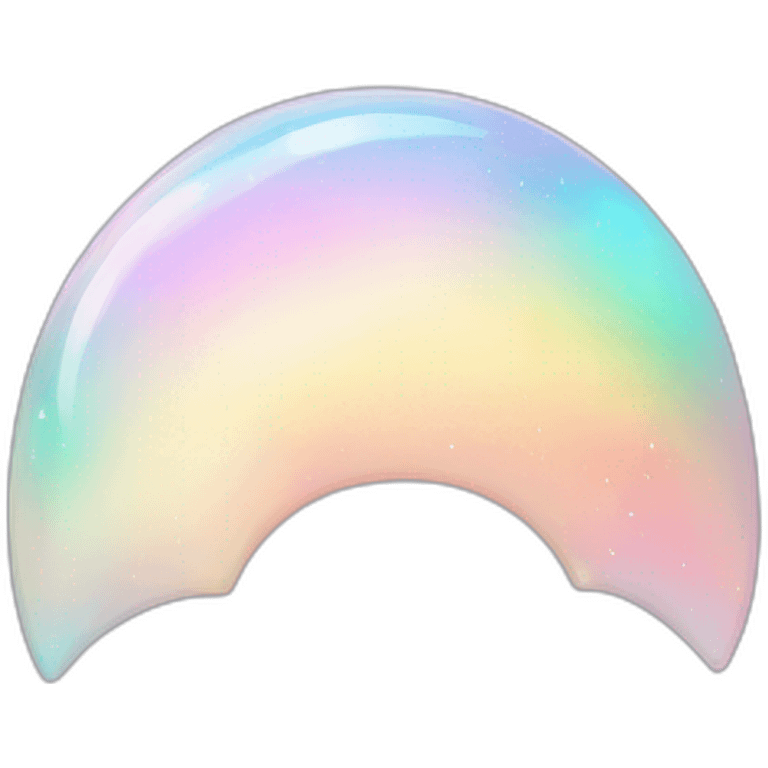 Pastel iridescent rainbow crystal crescent half moon emoji