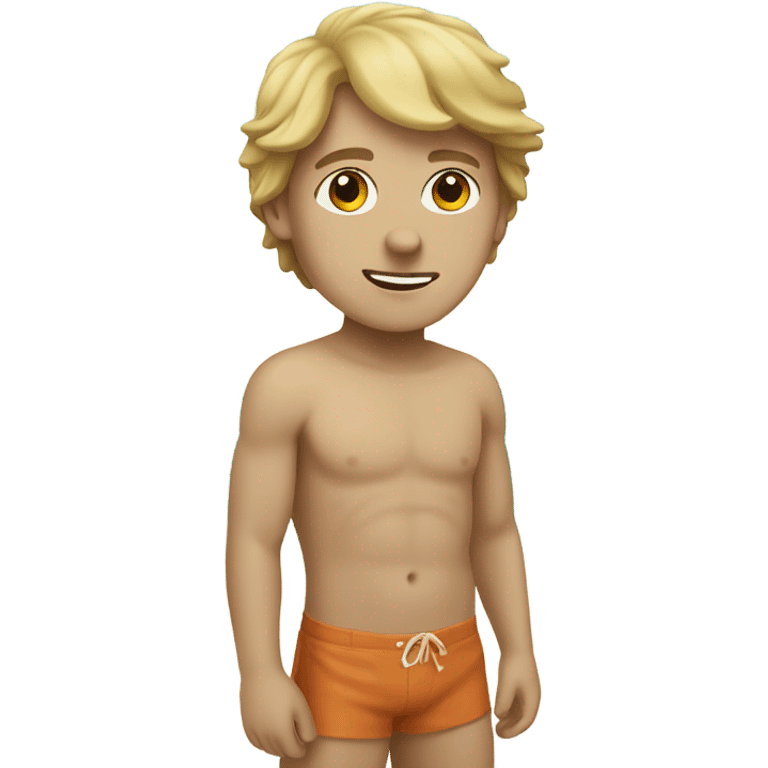 A boy at the beach who is white emoji