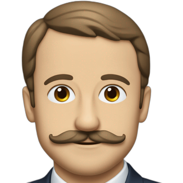 Macron qui mets son doigt à la place de ça moustache emoji