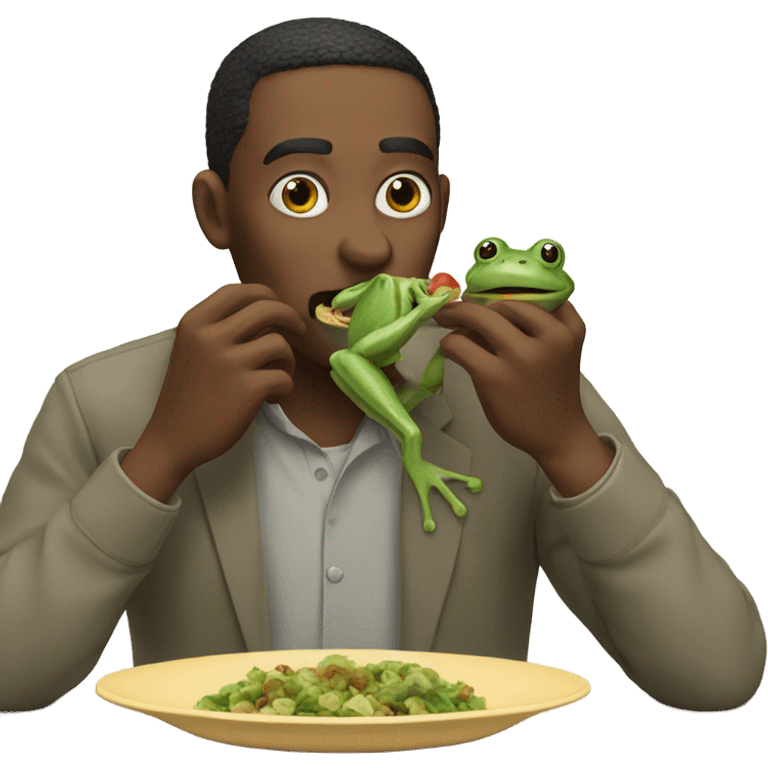 Man eating a frog emoji