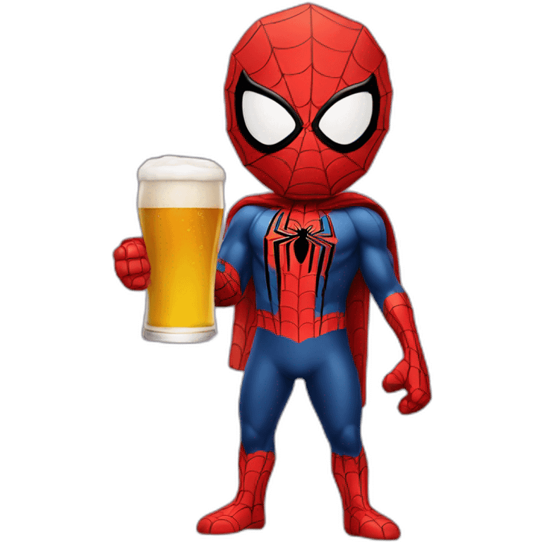 spiderman with a beer in his hand emoji