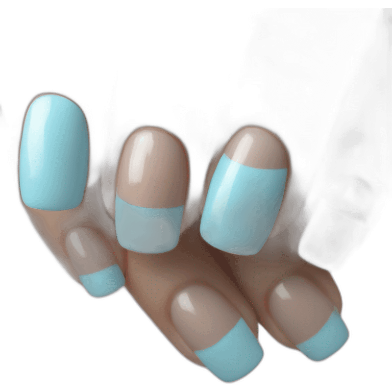 Light blue nails on ball emoji