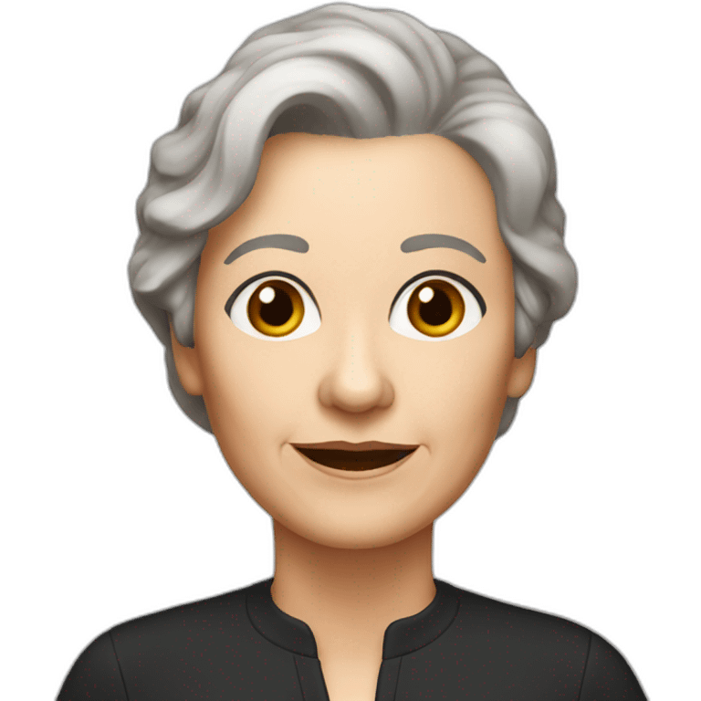 White 63 yrs old woman brown hair and black eyes emoji