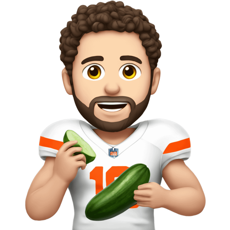 Baker mayfield eating cucumber emoji