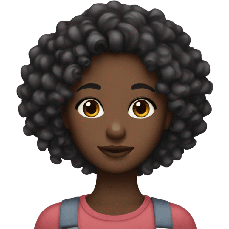 black girl with curls emoji