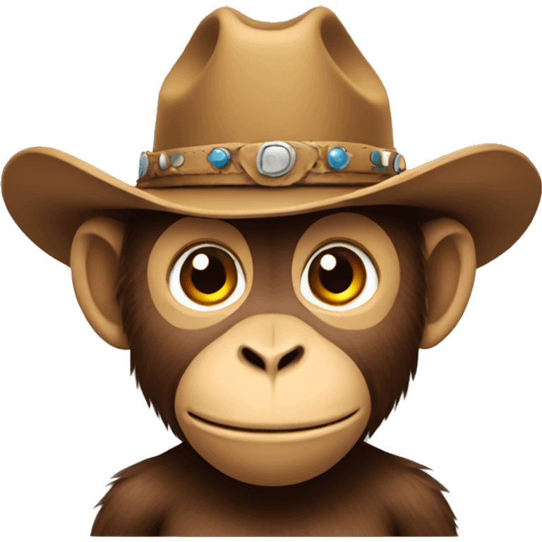 Monkey wearing cowboy hat emoji