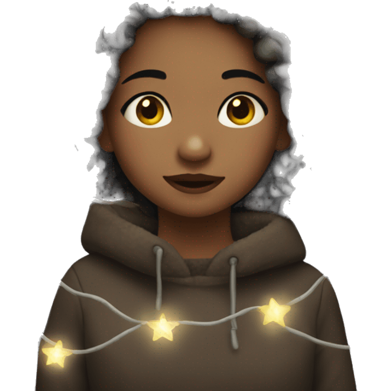 Girl with christmas lights emoji