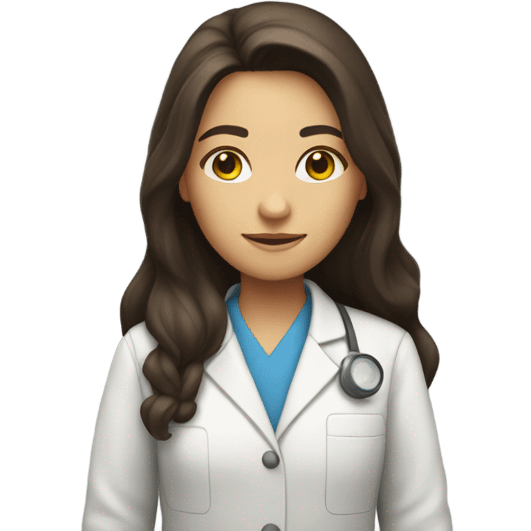 cute brunette scientist long hair no glasses emoji