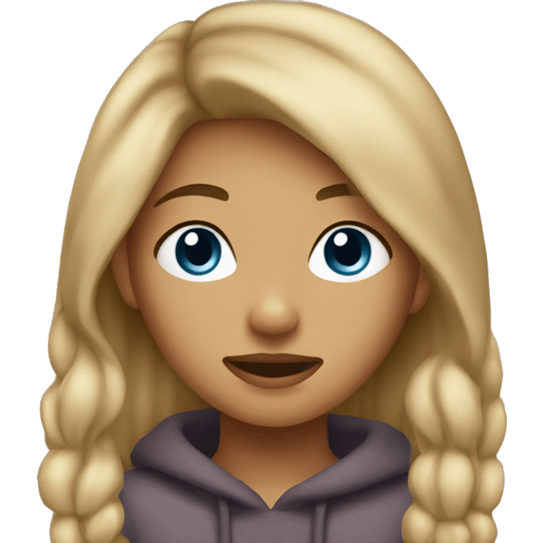 Cozy girl dirty blond hair emoji