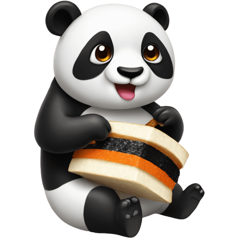 Panda eating a musubi  emoji