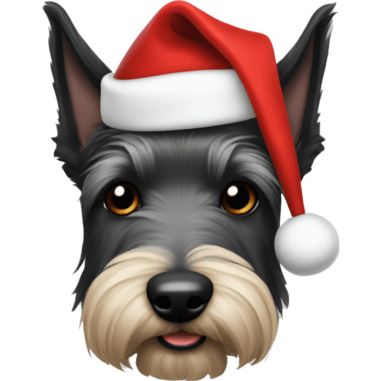 Scottish terrier Santa hat emoji