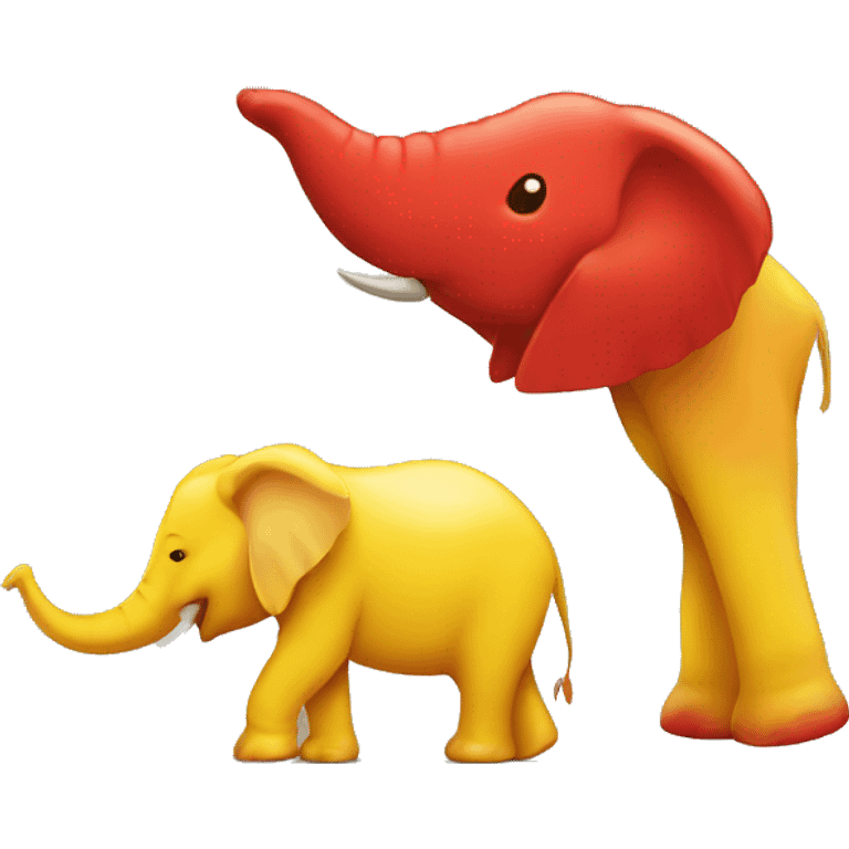 Yellow elephant and a red trunk emoji