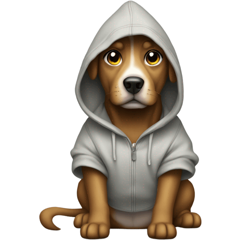 Dog wearing a hoodie emoji