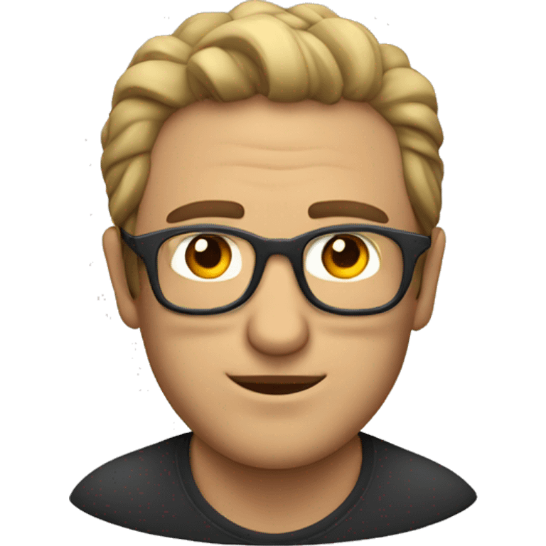 Hombre sin pelo en la cabeza y con lentes emoji