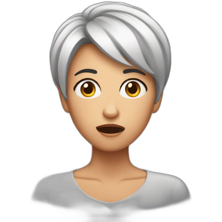 Shocked very short hair woman emoji