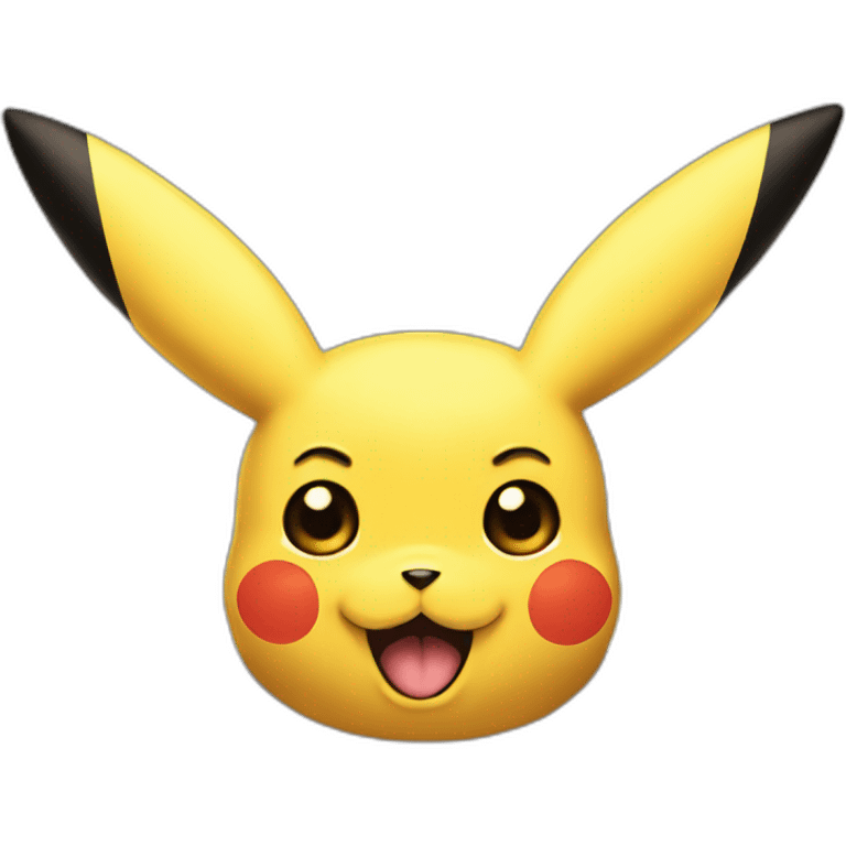 Big dumb Pikachu with circular ears and mixed with a graninja emoji