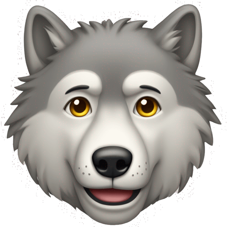 Un loup avec un visage intriqué  emoji