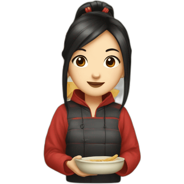 Chinese girl and wontons emoji