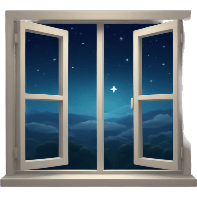 Window with night sky view  emoji