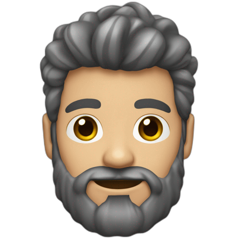 dos hombre pelo gris y barba de candado y hombre oelo negro y barba de candado emoji