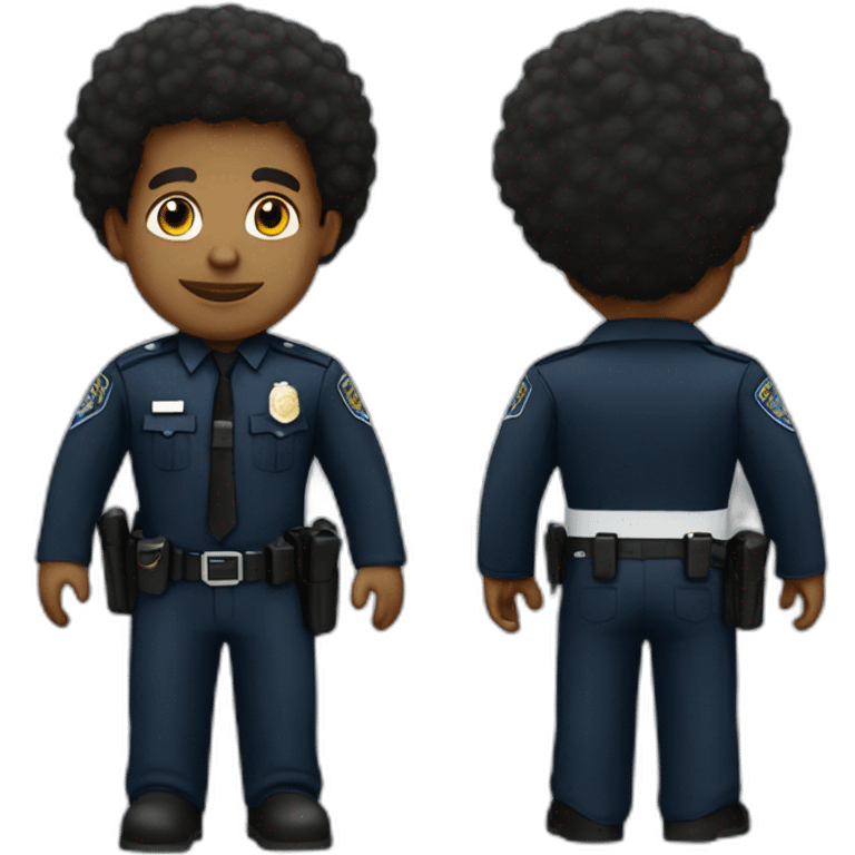 police man afro amerecian emoji