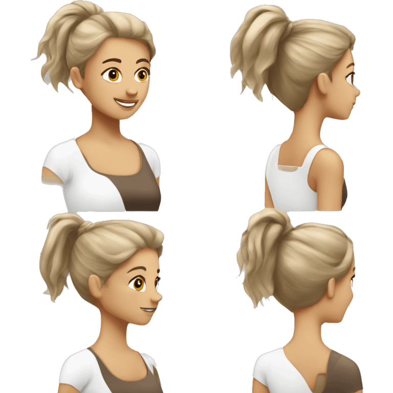 Pilates girl hair brown skinny white emoji