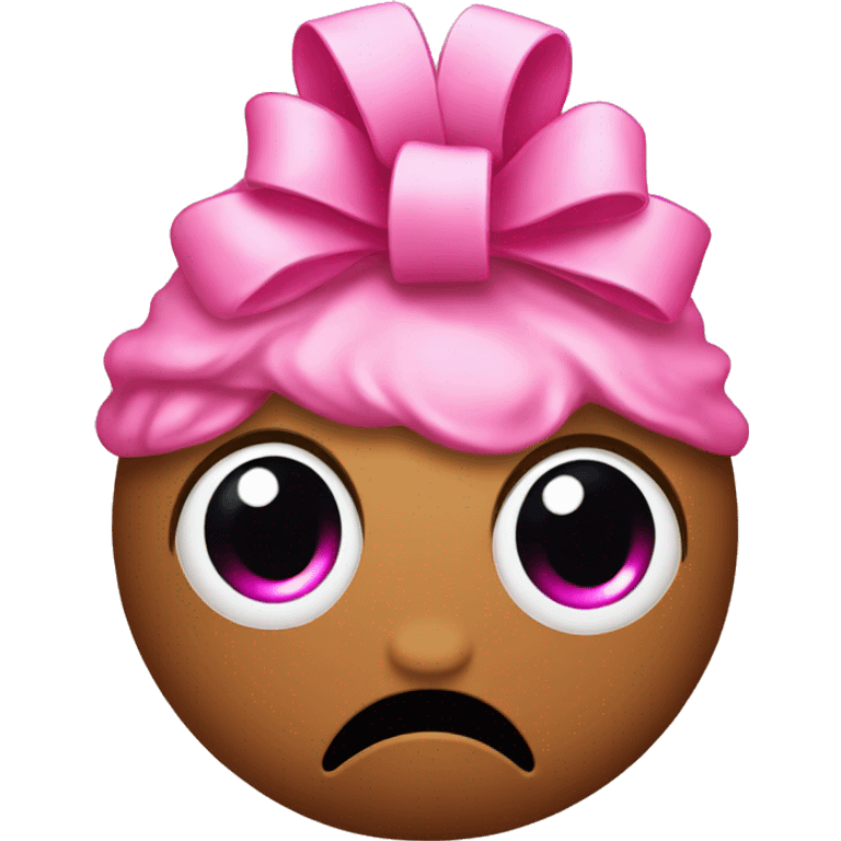 Poop with pink bow on head emoji