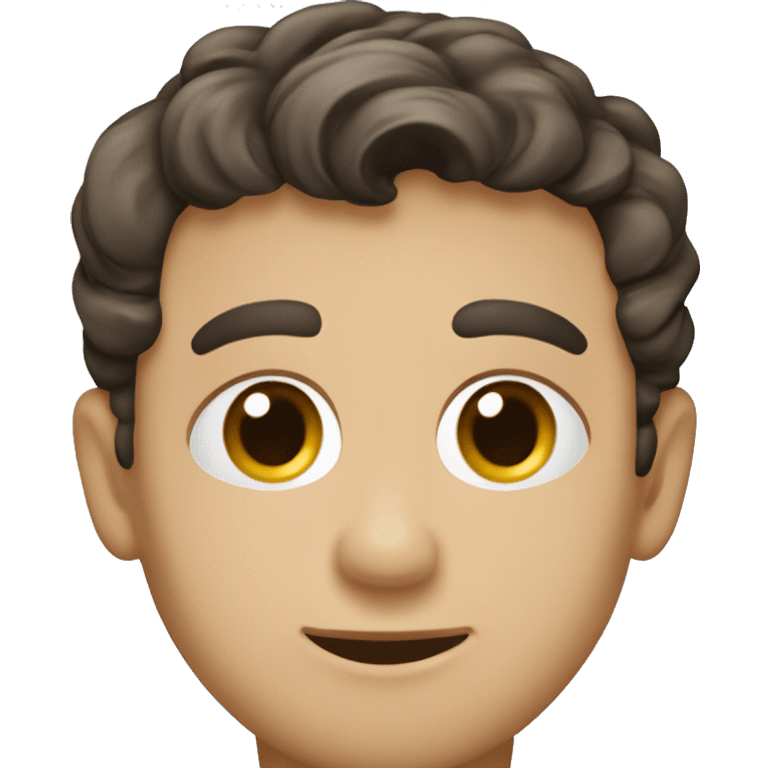 caucasian oval face, prominent cheekbones, expressive eyes, short wavy hair, and a warm, sincere expression, wearing a dark clerical robe and a white cravat. emoji