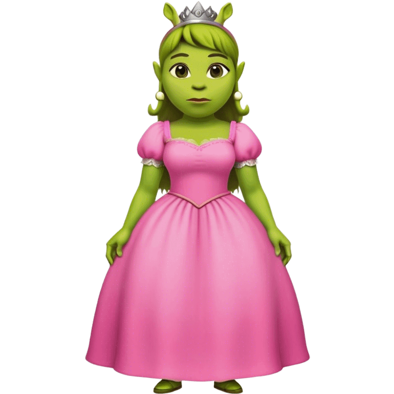 Shrek in a pink dress emoji