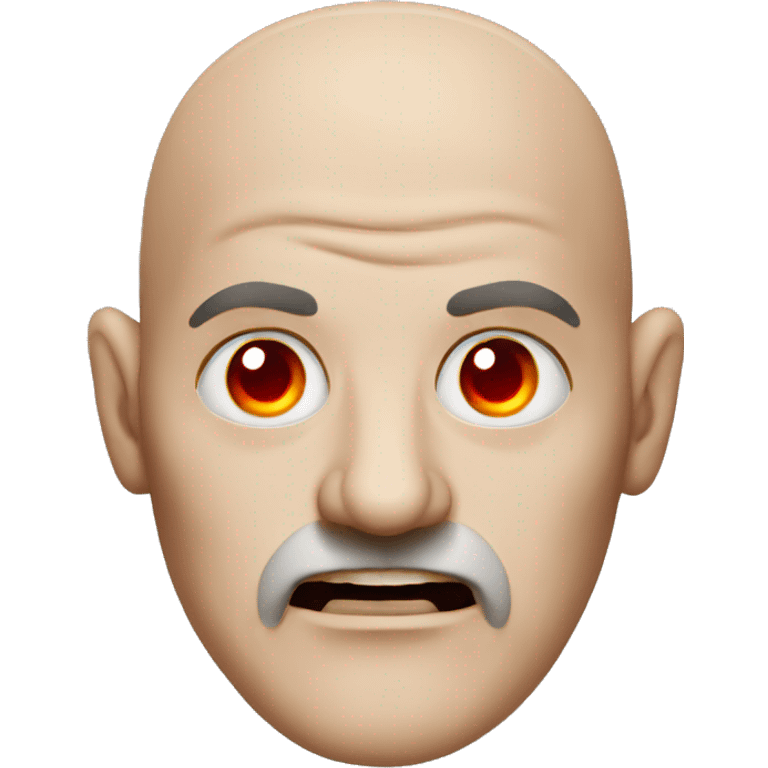 Evil bald wizard with red eyes emoji