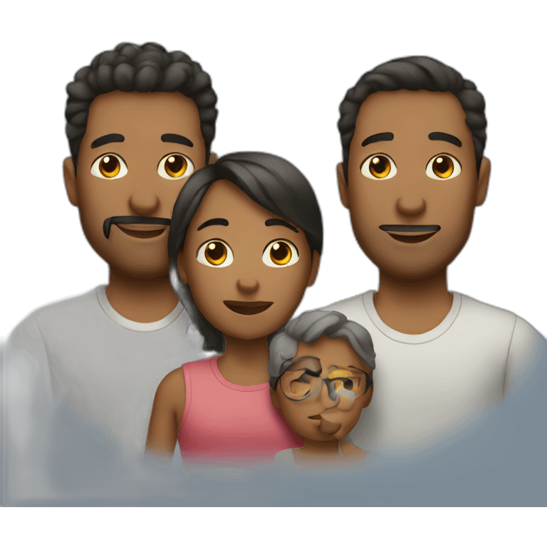 family of 3 all guys emoji