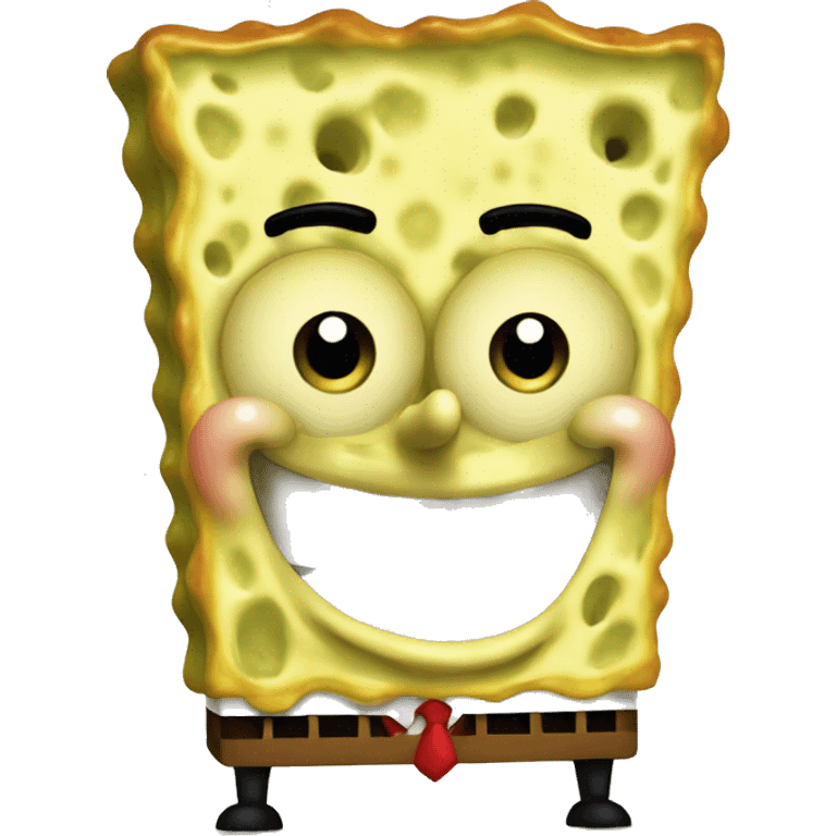 spongebob like an emoji very sharp, apple iOS style,  emoji