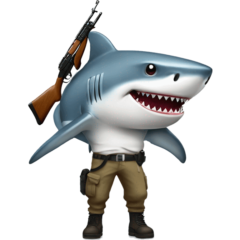 Shark with an ak-47 emoji