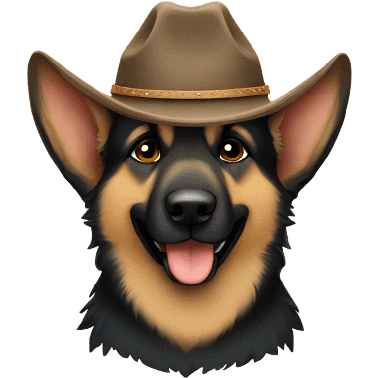 german shepherd with cowboy hat emoji