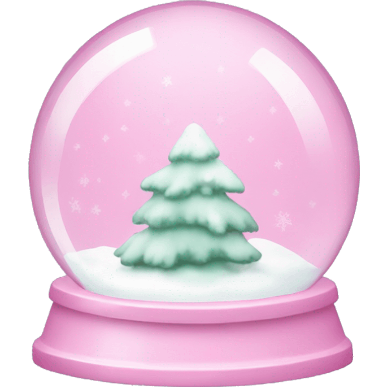 Pastel pink snow globe emoji