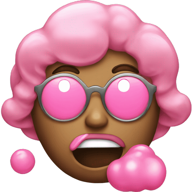 Pink bubblegum emoji