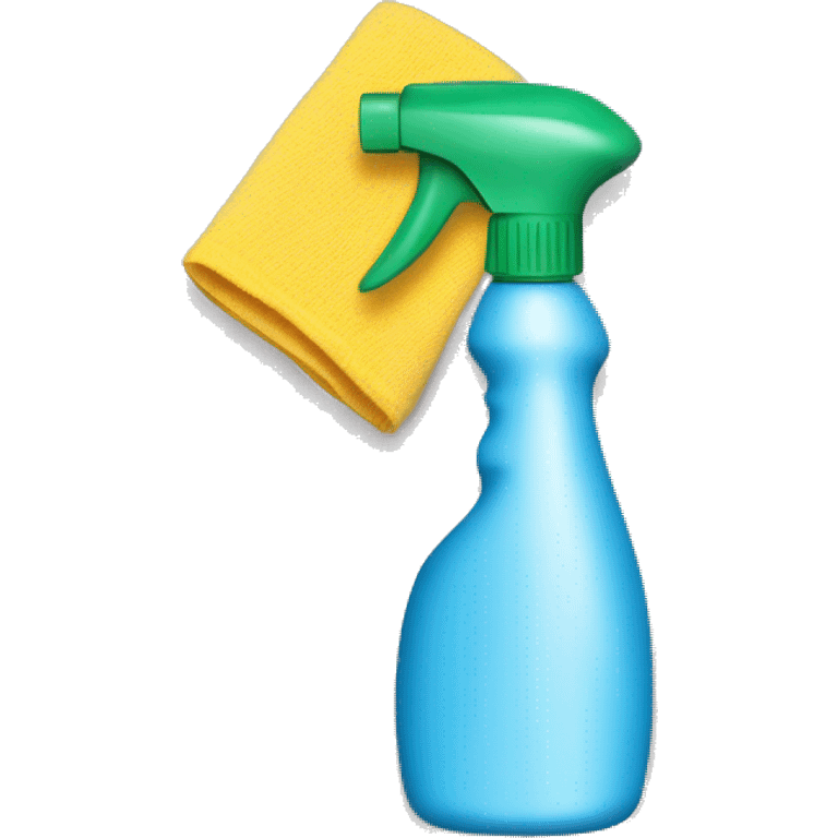 Cleaning spray and minky cloth emoji